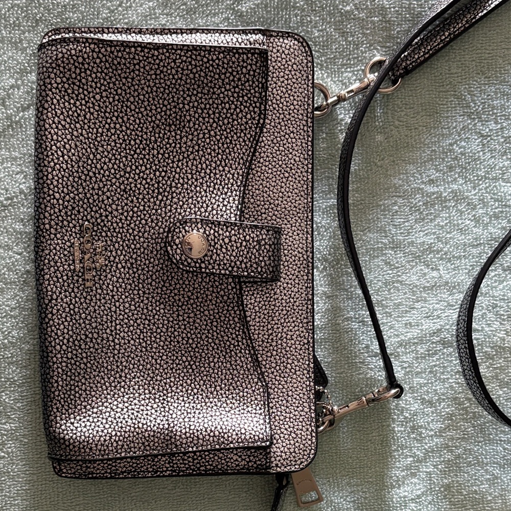 Coach Metallic Black Crossbody Bag